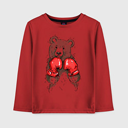 Лонгслив хлопковый детский Bear Boxing, цвет: красный