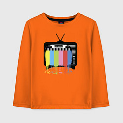 Лонгслив хлопковый детский Телевизор, цвет: оранжевый