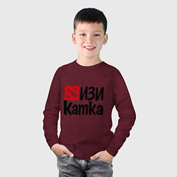 Лонгслив хлопковый детский Изи катка, цвет: меланж-бордовый — фото 2