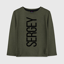 Лонгслив хлопковый детский Сергей, цвет: меланж-хаки