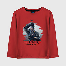 Лонгслив хлопковый детский The Witcher 3, цвет: красный