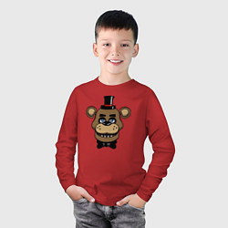 Лонгслив хлопковый детский Freddy FNAF, цвет: красный — фото 2