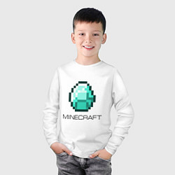 Лонгслив хлопковый детский Minecraft Diamond, цвет: белый — фото 2