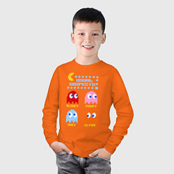 Лонгслив хлопковый детский Pac-Man: Usual Suspects, цвет: оранжевый — фото 2