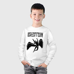 Лонгслив хлопковый детский Led Zeppelin Swan, цвет: белый — фото 2