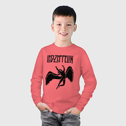 Лонгслив хлопковый детский Led Zeppelin Swan, цвет: коралловый — фото 2