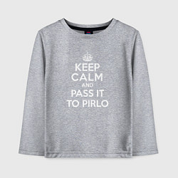 Лонгслив хлопковый детский Keep Calm & Pass It To Pirlo, цвет: меланж