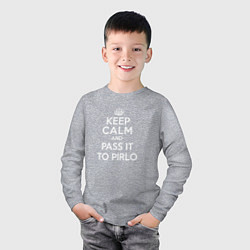 Лонгслив хлопковый детский Keep Calm & Pass It To Pirlo, цвет: меланж — фото 2