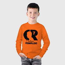 Лонгслив хлопковый детский CR Ronaldo 07, цвет: оранжевый — фото 2