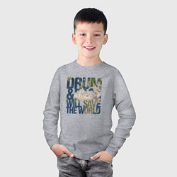 Лонгслив хлопковый детский Drum & Bass: The World, цвет: меланж — фото 2