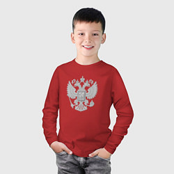 Лонгслив хлопковый детский Герб России, цвет: красный — фото 2
