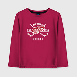 Лонгслив хлопковый детский Detroit Red Wings: Est.1926, цвет: маджента