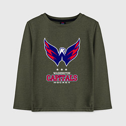 Лонгслив хлопковый детский Washington Capitals, цвет: меланж-хаки