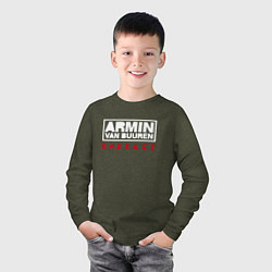 Лонгслив хлопковый детский Armin van Buuren: Embrace, цвет: меланж-хаки — фото 2