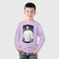 Лонгслив хлопковый детский David Beckham, цвет: лаванда — фото 2