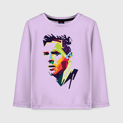 Лонгслив хлопковый детский Lionel Messi: fun-art, цвет: лаванда