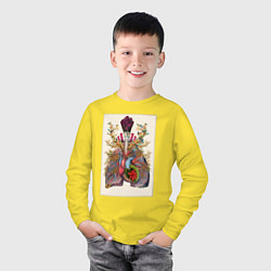 Лонгслив хлопковый детский Дыхательная система, цвет: желтый — фото 2