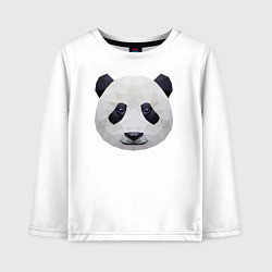 Лонгслив хлопковый детский Полигональная панда, цвет: белый