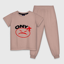 Пижама хлопковая детская Onyx, цвет: пыльно-розовый