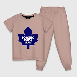Пижама хлопковая детская Toronto Maple Leafs, цвет: пыльно-розовый