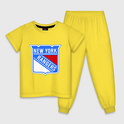 Пижама хлопковая детская New York Rangers, цвет: желтый