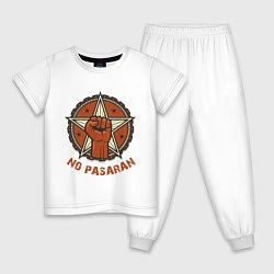 Пижама хлопковая детская No Pasaran, цвет: белый