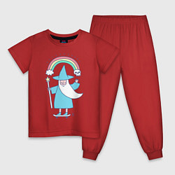 Пижама хлопковая детская Skate mage, цвет: красный