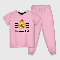 Пижама хлопковая детская Real Madrid Lines, цвет: светло-розовый