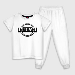 Пижама хлопковая детская Nissan club, цвет: белый