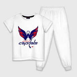 Пижама хлопковая детская Washington Capitals: Ovechkin, цвет: белый