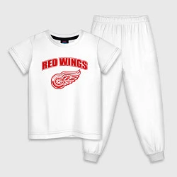 Пижама хлопковая детская Detroit Red Wings, цвет: белый