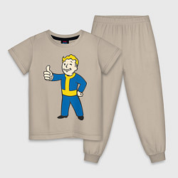 Пижама хлопковая детская Fallout Boy, цвет: миндальный