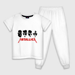 Пижама хлопковая детская Metallica (Лица), цвет: белый