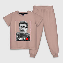 Пижама хлопковая детская Stalin: Style in, цвет: пыльно-розовый
