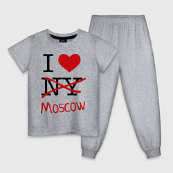 Пижама хлопковая детская I love Moscow, цвет: меланж