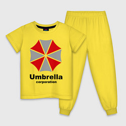 Пижама хлопковая детская Umbrella corporation, цвет: желтый