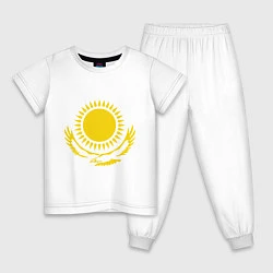 Пижама хлопковая детская Казахстан, цвет: белый