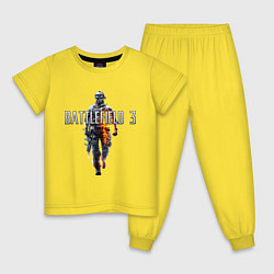 Пижама хлопковая детская Battlefield 3, цвет: желтый