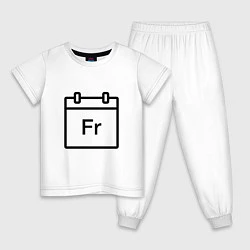 Пижама хлопковая детская Фублока Fr, цвет: белый