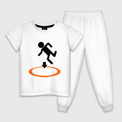 Пижама хлопковая детская Portal (Портал), цвет: белый