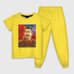 Пижама хлопковая детская Сталин: полигоны, цвет: желтый