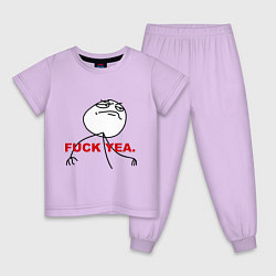 Пижама хлопковая детская FUCK YEA цвета лаванда — фото 1