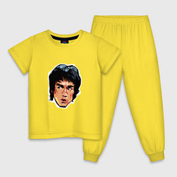 Пижама хлопковая детская Bruce Lee Art, цвет: желтый