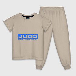 Пижама хлопковая детская Judo: More than sport, цвет: миндальный