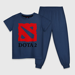 Пижама хлопковая детская Dota 2: Logo, цвет: тёмно-синий