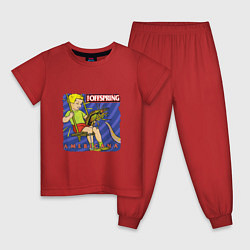 Пижама хлопковая детская The Offspring: Americana, цвет: красный