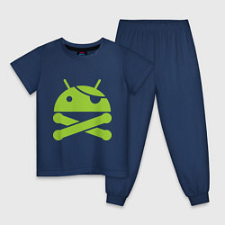 Пижама хлопковая детская Android super user, цвет: тёмно-синий