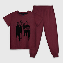 Пижама хлопковая детская Arctic Monkeys, цвет: меланж-бордовый