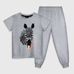 Пижама хлопковая детская Juventus Zebra, цвет: меланж