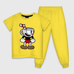 Пижама хлопковая детская Cuphead Boy, цвет: желтый